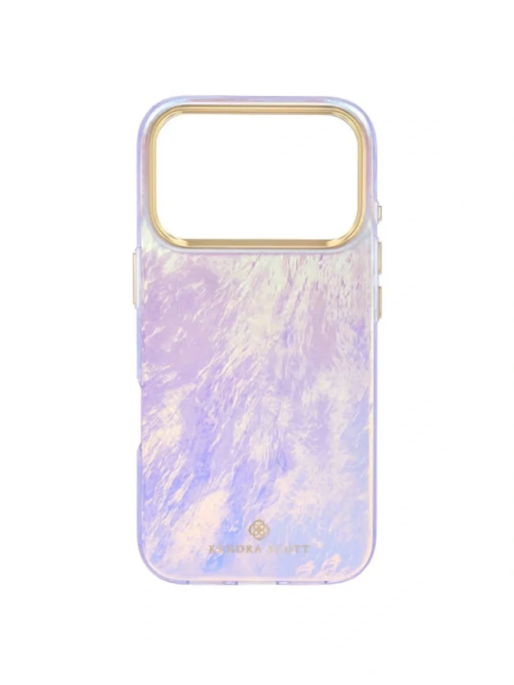 Kendra Scott Iridescent Pink MagSafe iPhone Case with Gold Trim